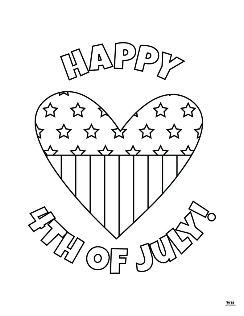 Printable Fourth of July Coloring Page-Happy 4th of July-4
