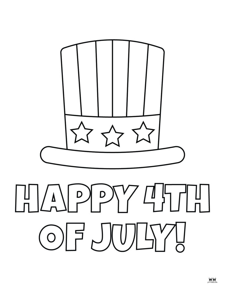 Printable Fourth of July Coloring Page-Happy 4th of July-5