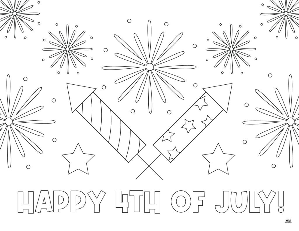 Printable Fourth of July Coloring Page-Happy 4th of July-6