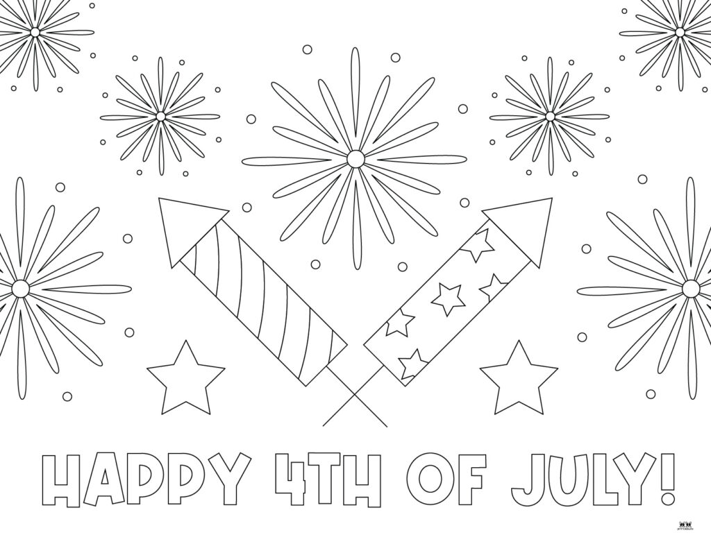 Printable Fourth of July Coloring Page-Happy 4th of July-6