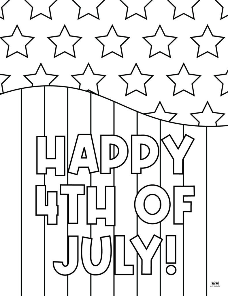 Printable Fourth of July Coloring Page-Happy 4th of July-7