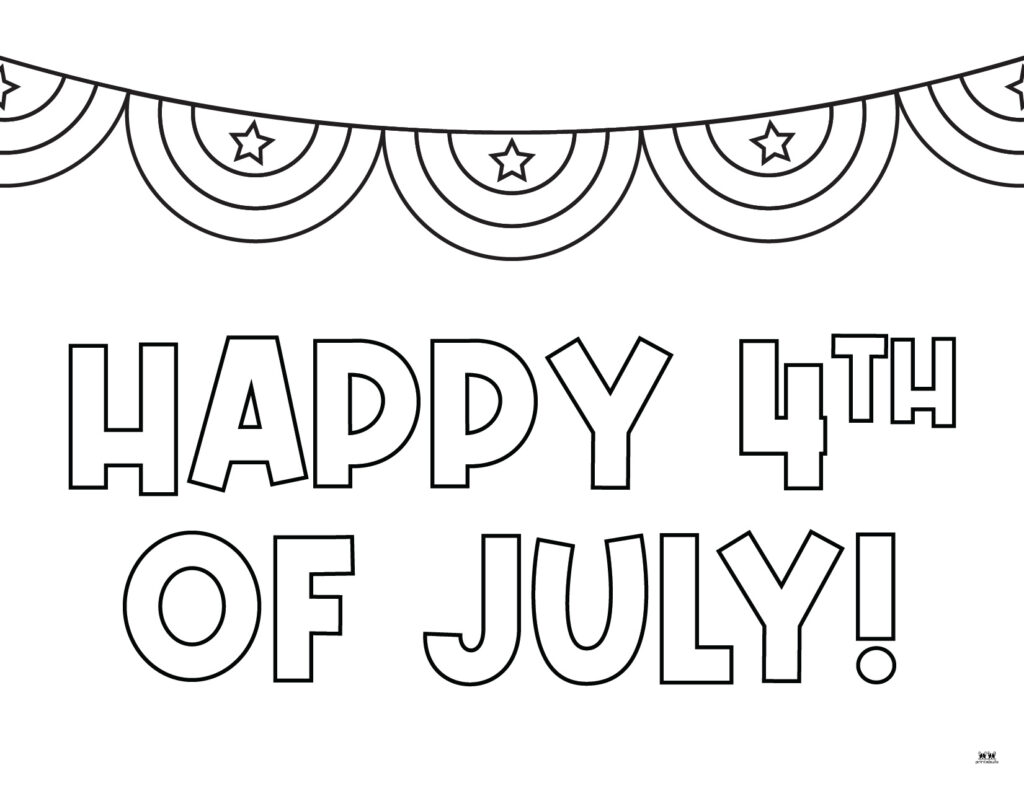 Printable Fourth of July Coloring Page-Happy 4th of July-8
