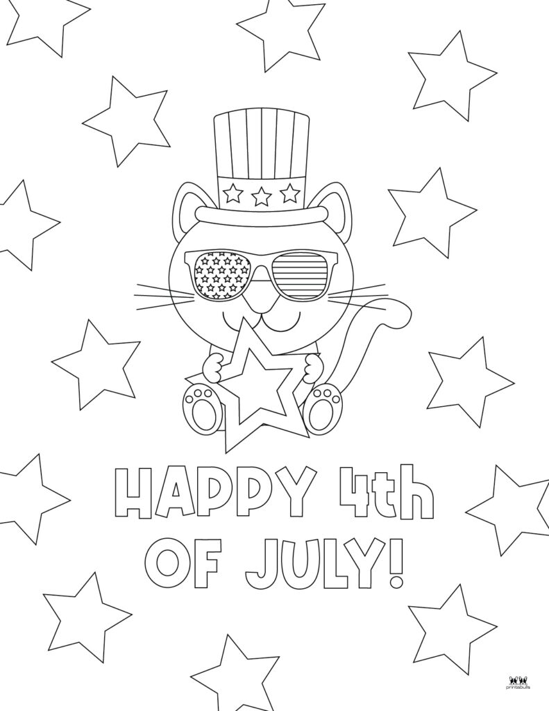 Printable Fourth of July Coloring Page-Happy 4th of July-9