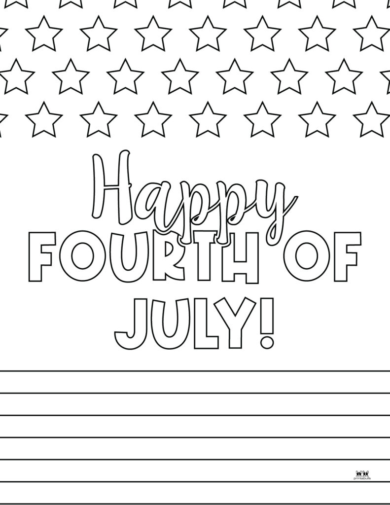 Printable Fourth of July Coloring Page-Happy Fourth of July-1