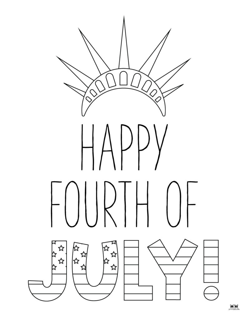 Printable Fourth of July Coloring Page-Happy Fourth of July-10