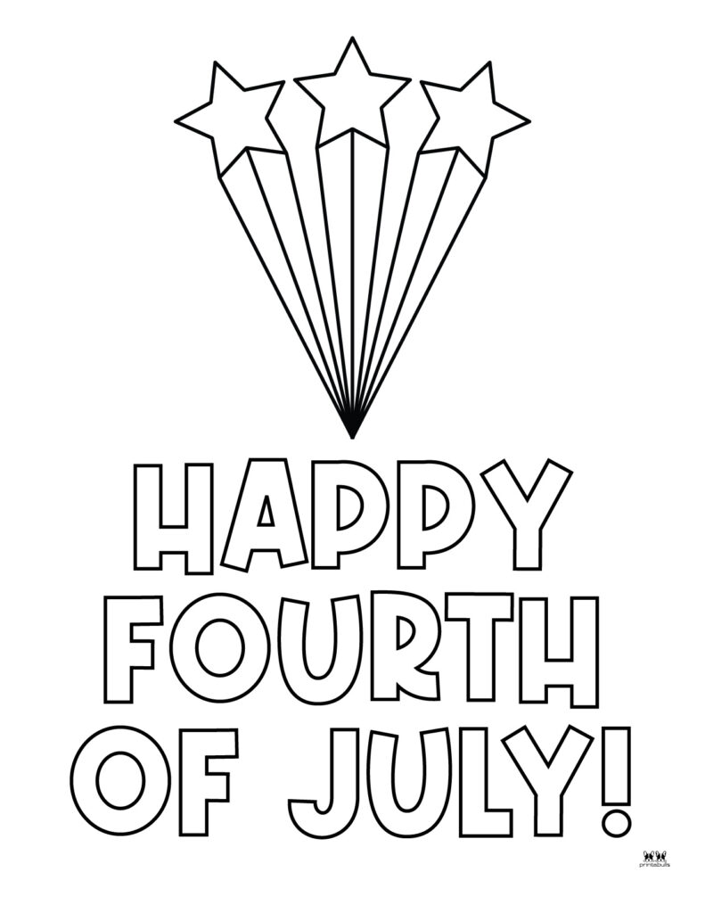Printable Fourth of July Coloring Page-Happy Fourth of July-3
