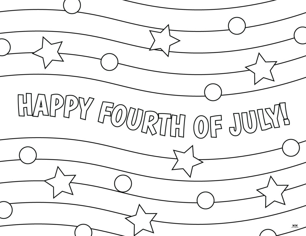 Printable Fourth of July Coloring Page-Happy Fourth of July-4