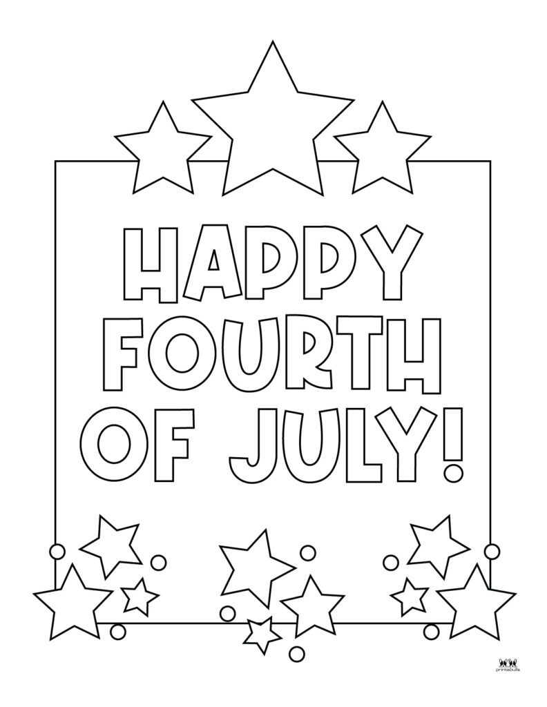 Printable Fourth of July Coloring Page-Happy Fourth of July-5