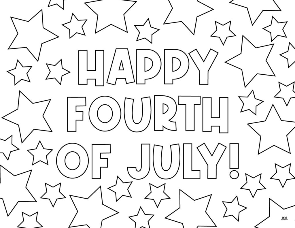Printable Fourth of July Coloring Page-Happy Fourth of July-7