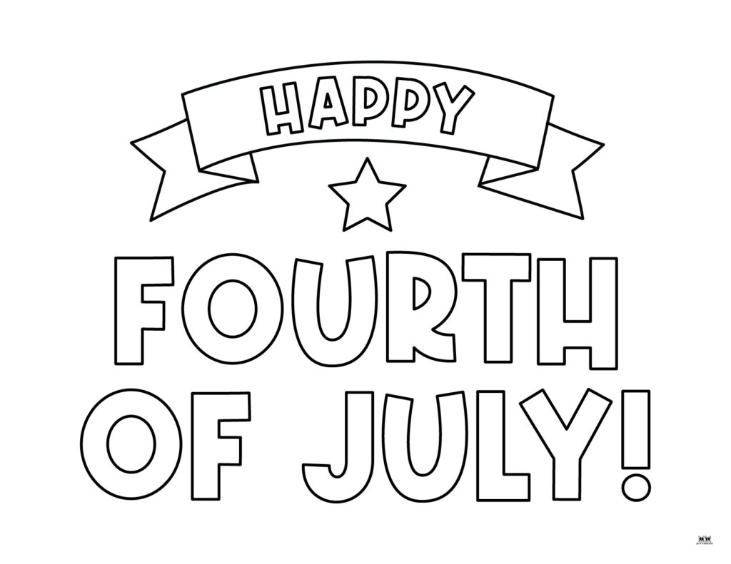 Printable Fourth of July Coloring Page-Happy Fourth of July-8