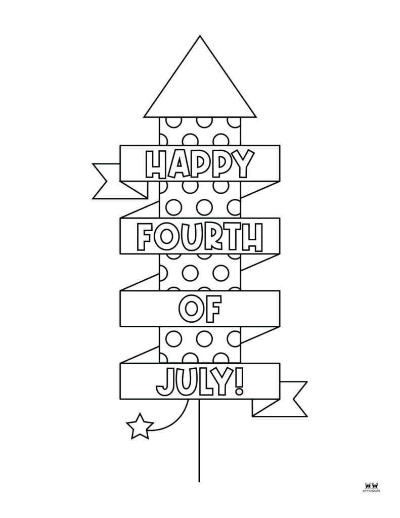 Printable Fourth of July Coloring Page-Happy Fourth of July-9