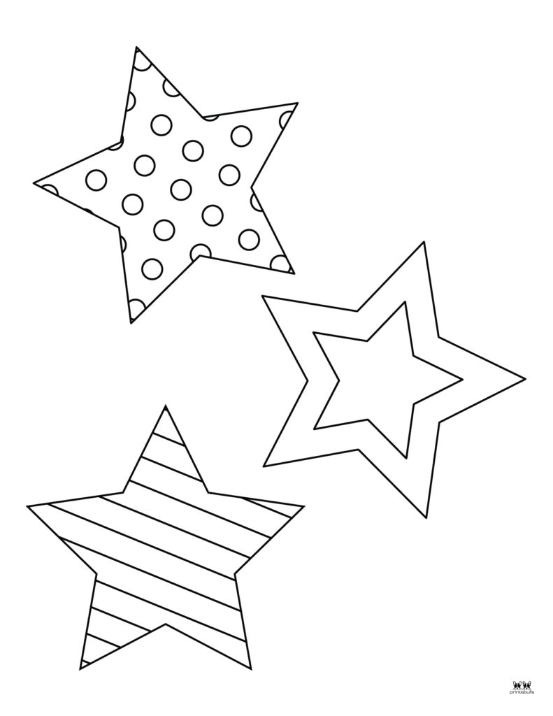Printable Fourth of July Coloring Page-Stars 2