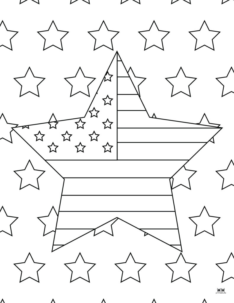 Printable Fourth of July Coloring Page-Stars 4