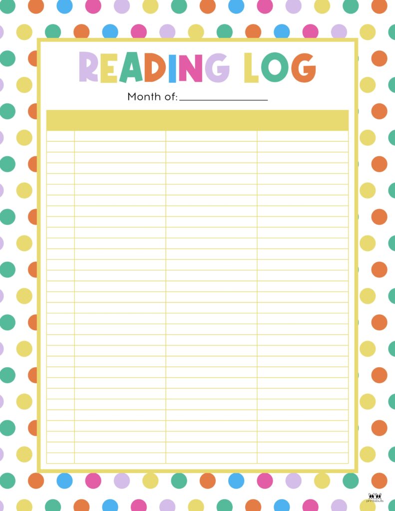 Printable Reading Log_Monthly 2
