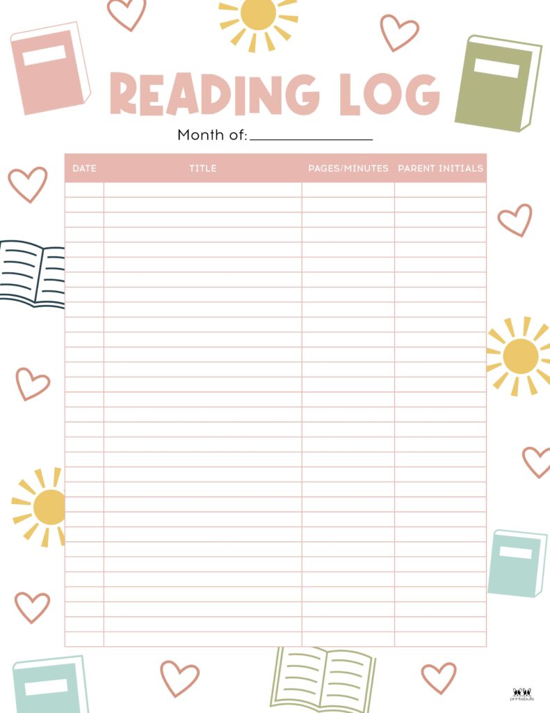 Printable Reading Log_Monthly 4