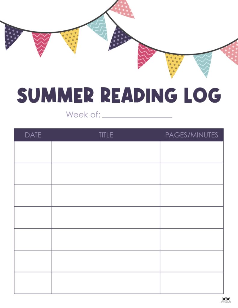 Printable Reading Log_Weekly 2