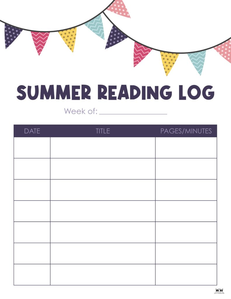 Printable Reading Log_Weekly 2