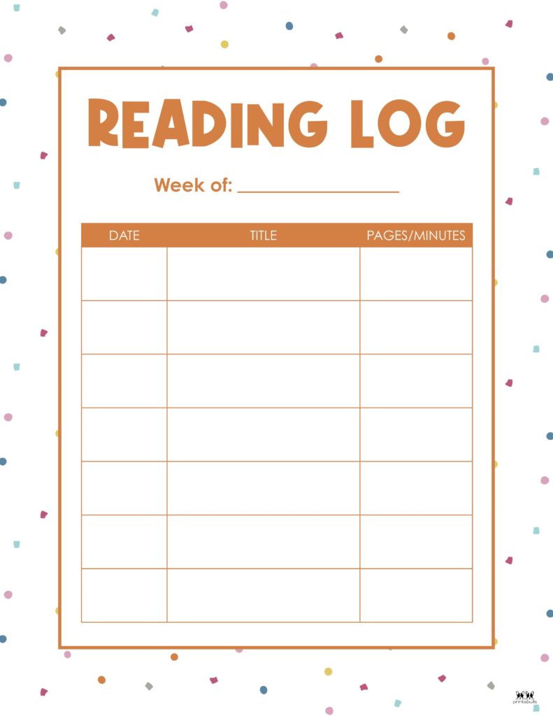 Printable Reading Log_Weekly 5