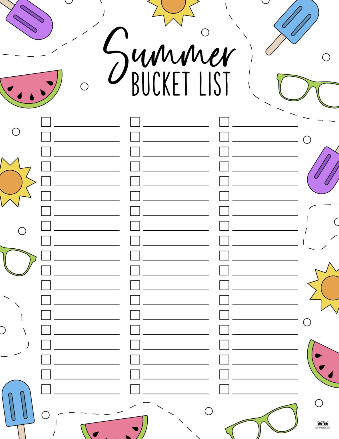 Summer Bucket List Template Pdf Templateworksheet