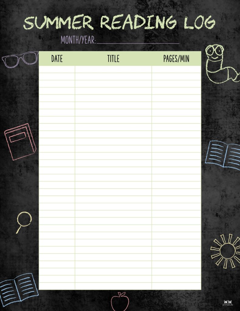 Printable Summer Reading Log_Monthly 3
