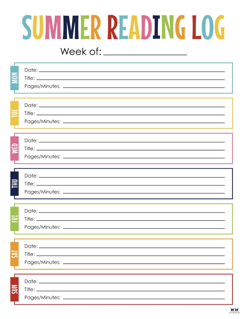 Summer Reading Logs To Print