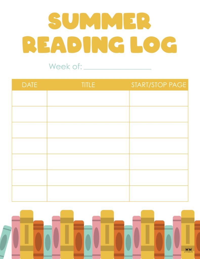 Printable Summer Reading Log_Weekly 2