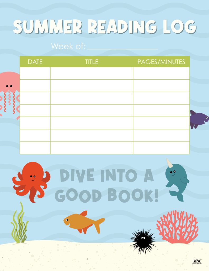 Printable Summer Reading Log_Weekly 5