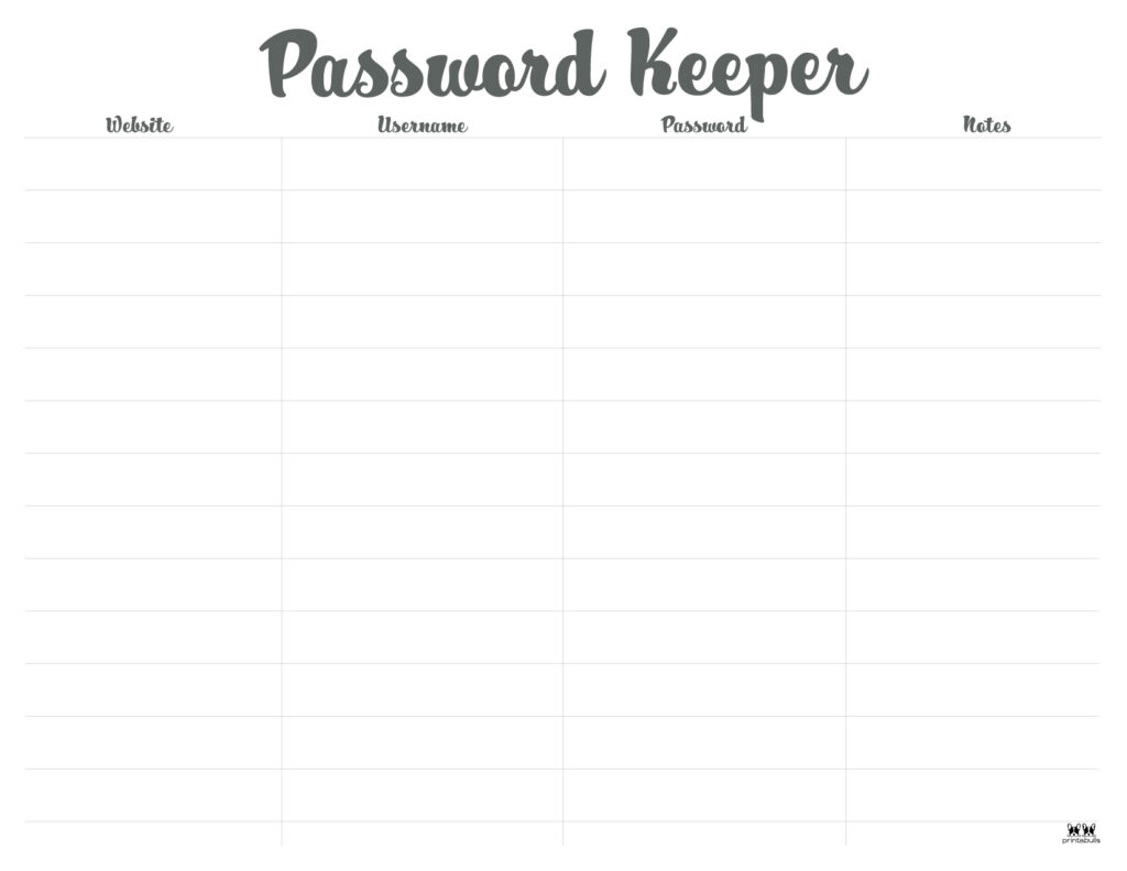 Password Keeper Google Sheets Template [Password Manager]