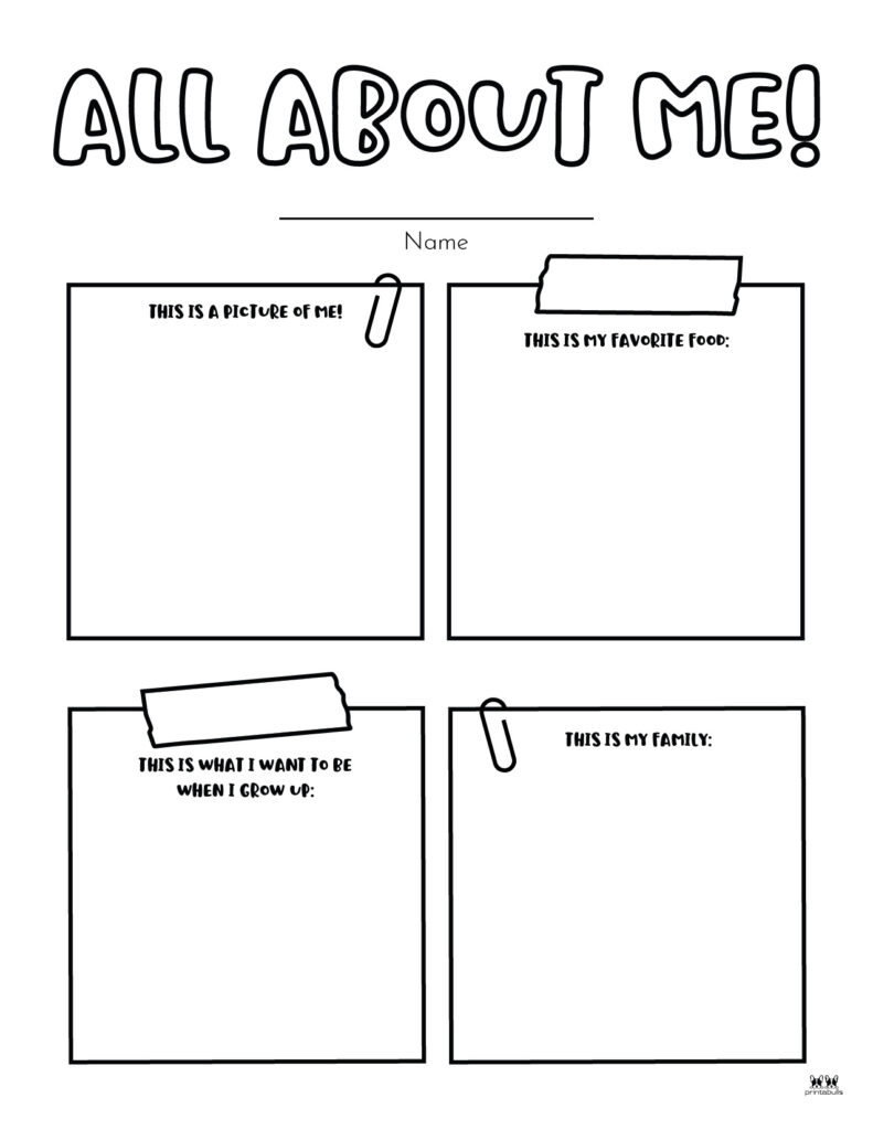 All About Me Activities