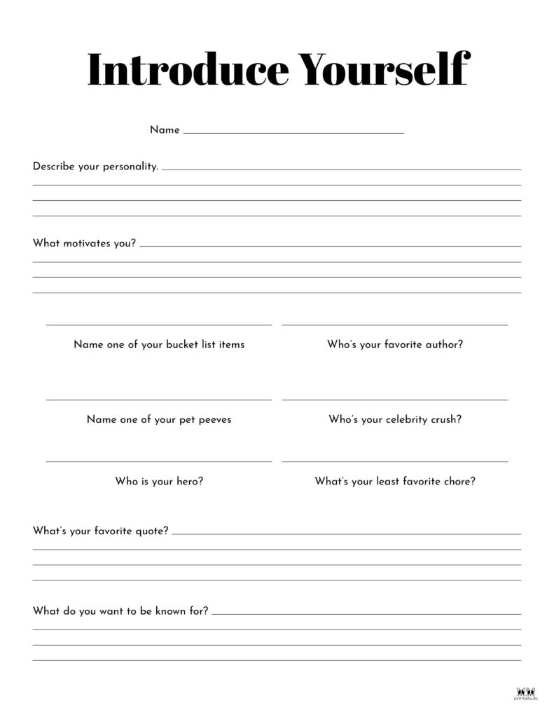 Know Yourself Better  Free Printable Worksheet - The Pretty City