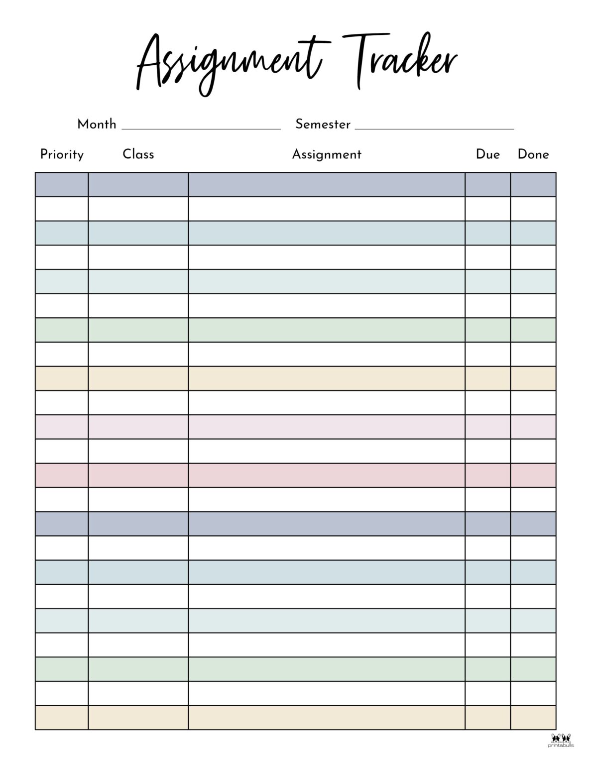 Assignment Tracker Template
