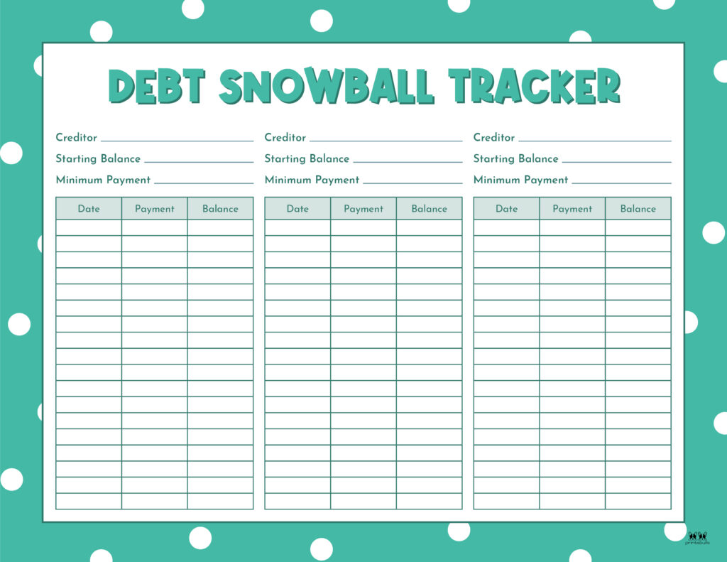 Free Debt Payoff Tracker Printable Pdf