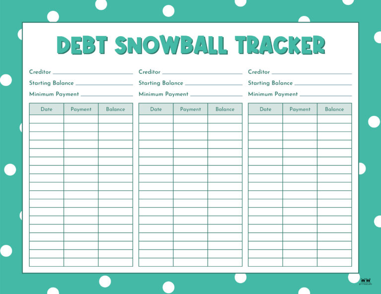 Debt Trackers & Debt Snowball Worksheets 35 Pages Printabulls