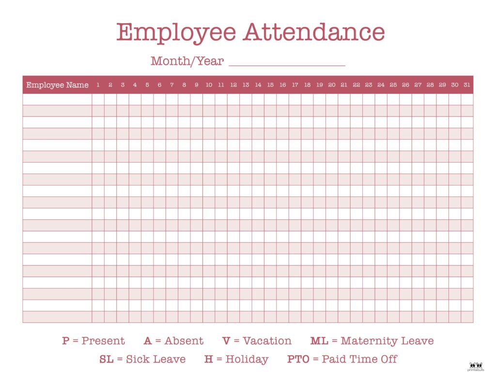 Employee Attendance Sheet