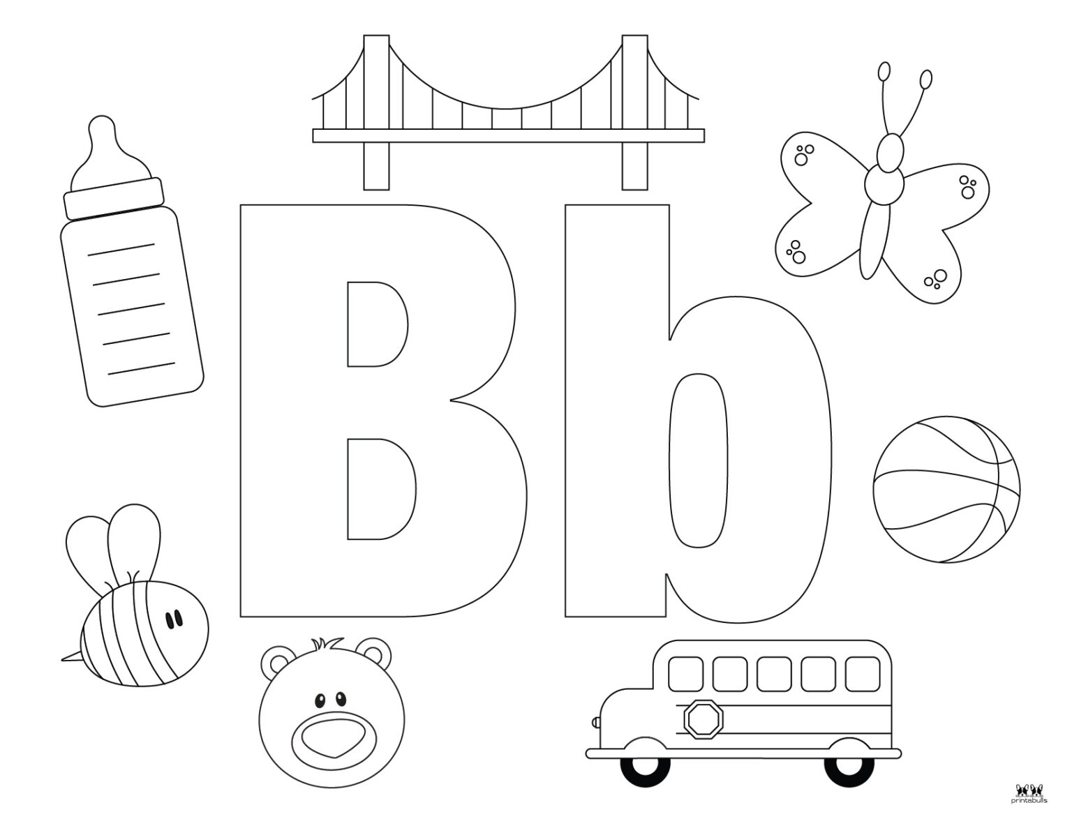 Letter B Coloring Pages 15 FREE Pages Printabulls