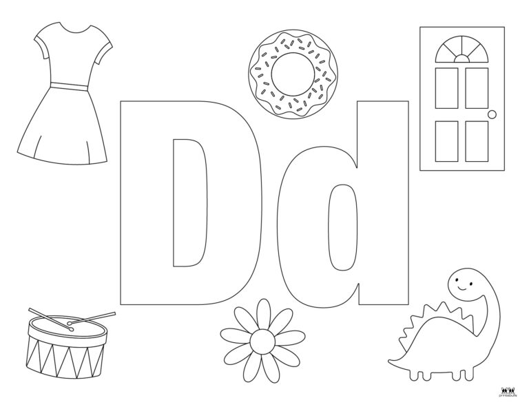 Letter D Coloring Pages - 15 FREE Pages | Printabulls