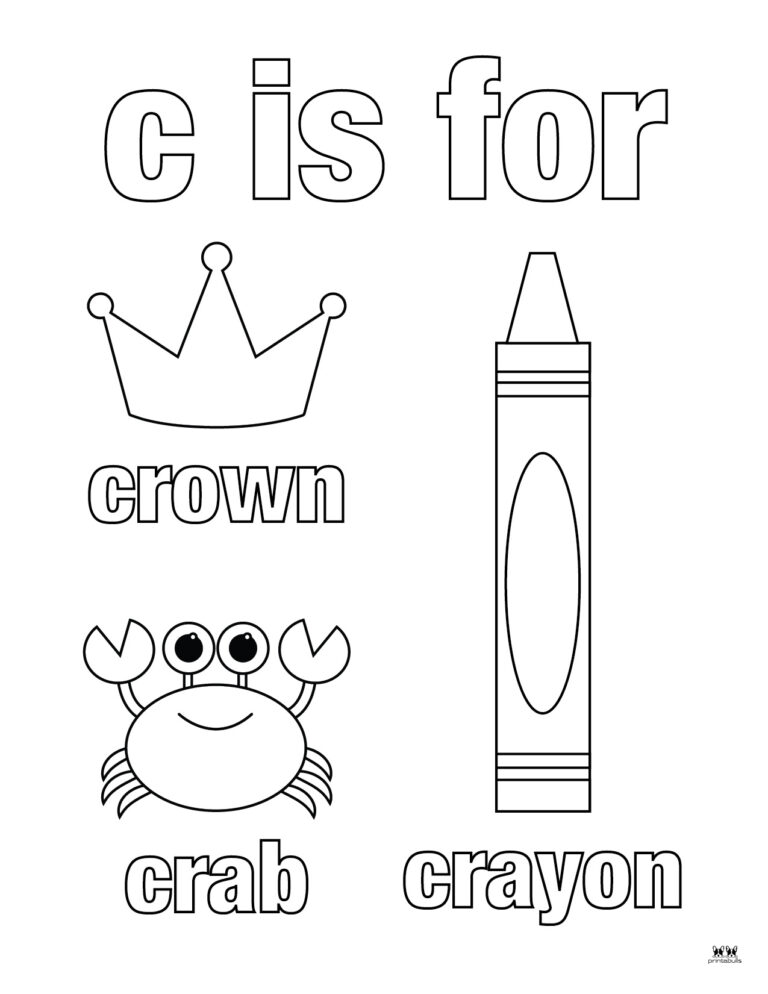 Letter C Coloring Pages - 15 FREE Pages from Printabulls