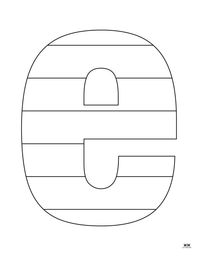 Printable Lowercase Letter E Coloring Page 3