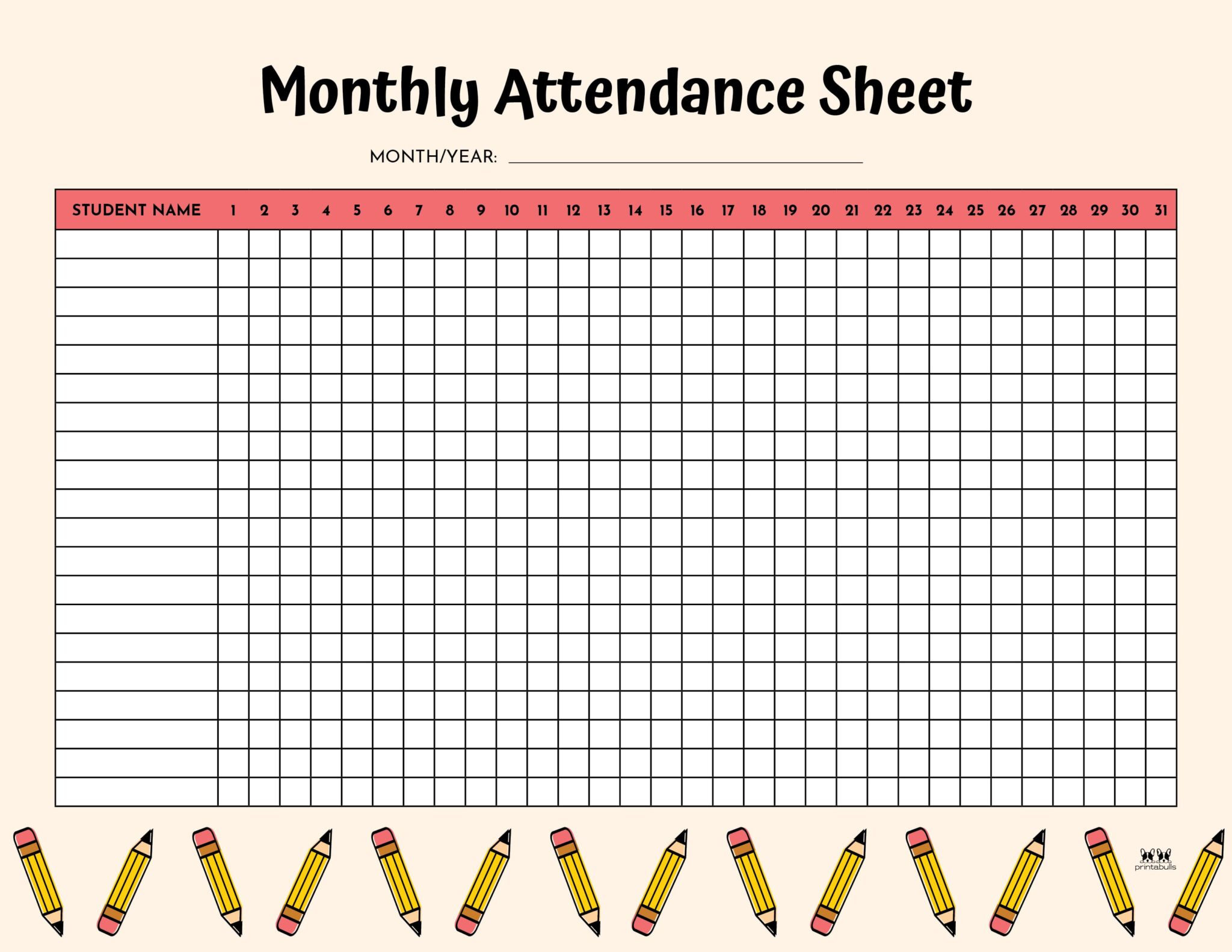 Attendance Sheets 52 Free Printables Printabulls