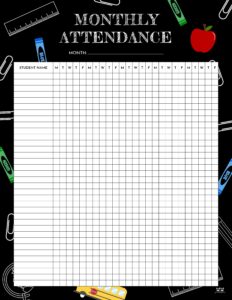 Attendance Sheets - 52 FREE Printables | Printabulls