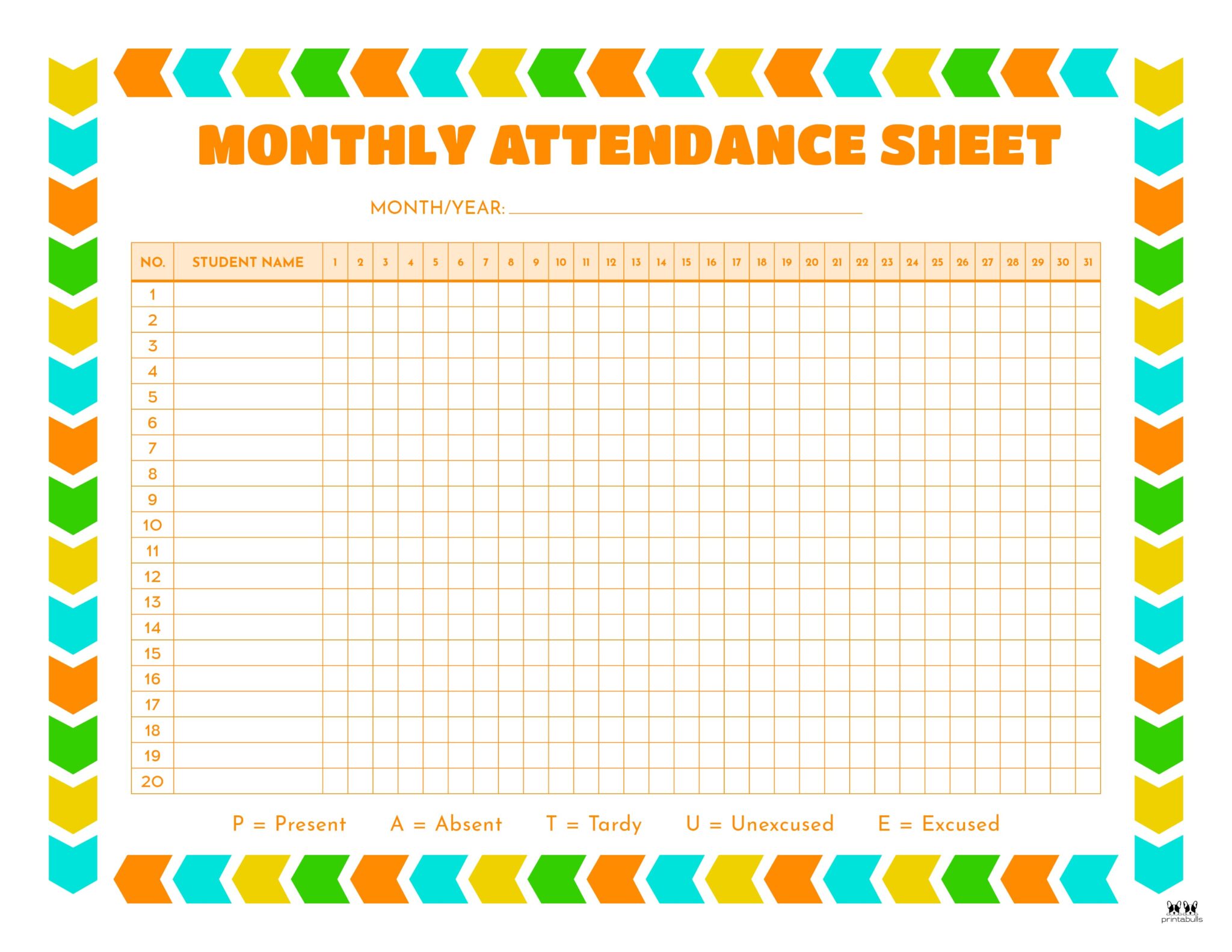 Attendance Sheets 52 Free Printables Printabulls