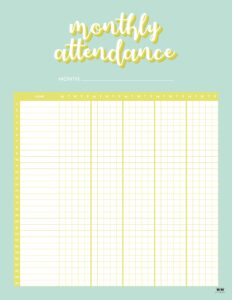 Attendance Sheets - 52 FREE Printables - PrintaBulk