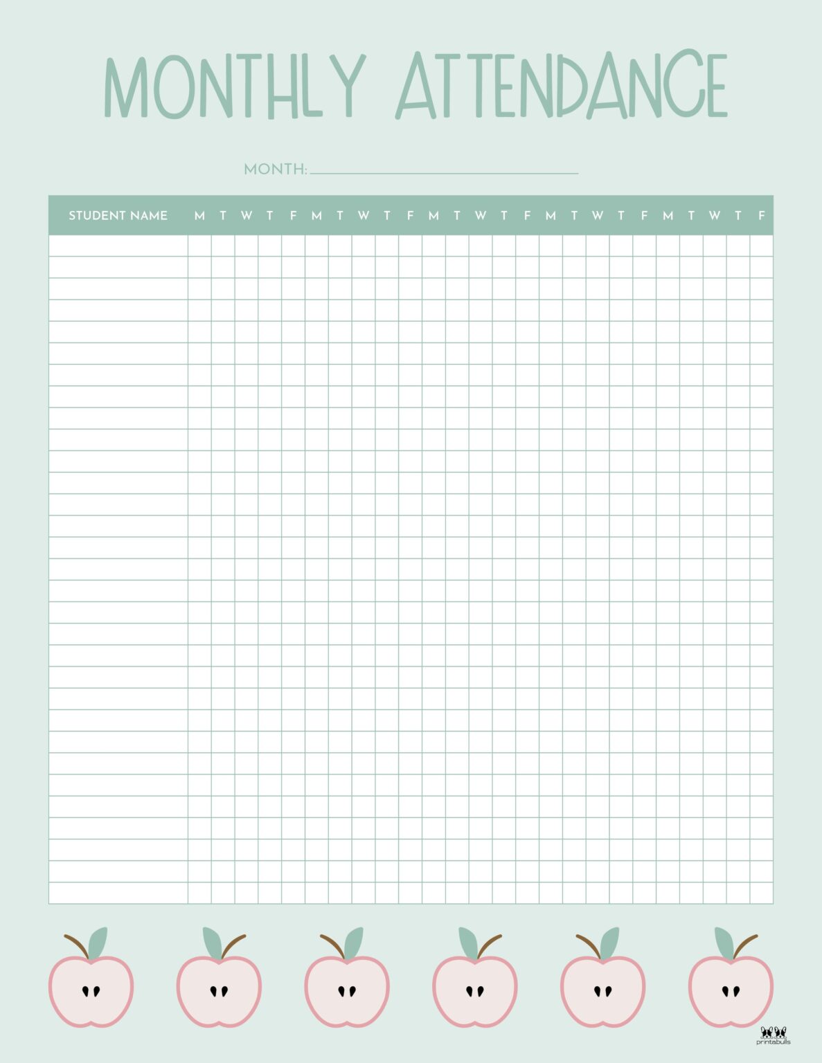 Attendance Sheets 52 FREE Printables Printabulls
