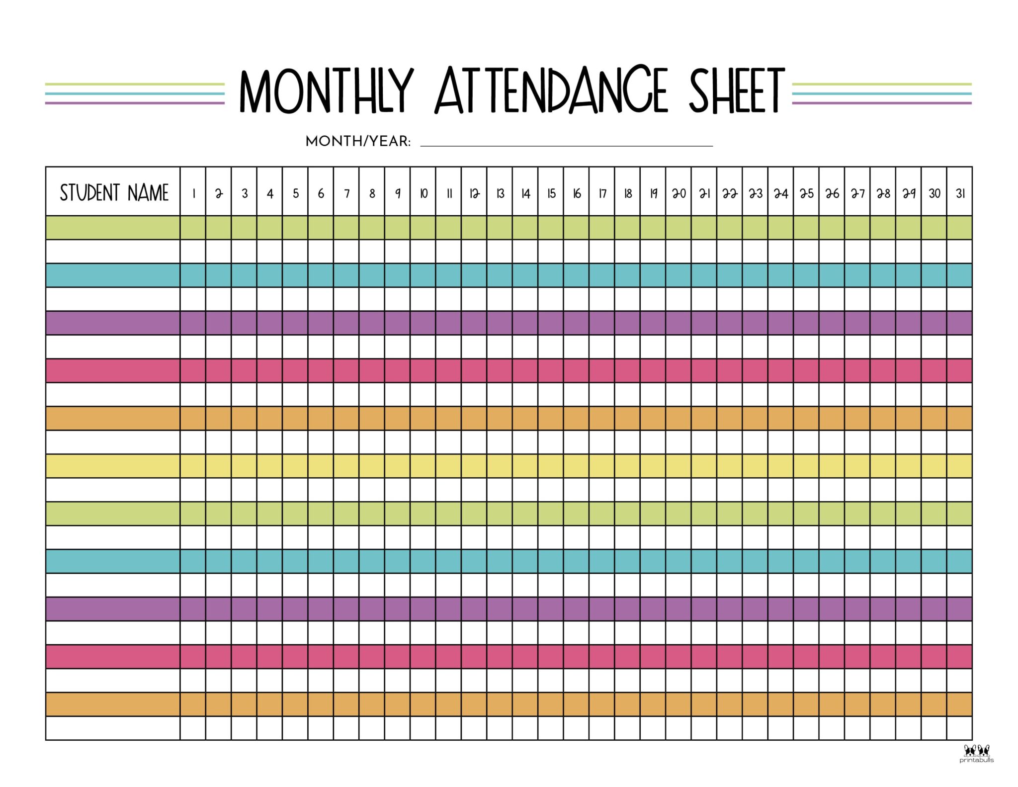 Attendance Sheets 52 Free Printables Printabulls