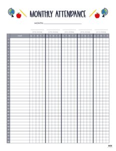 Attendance Sheets - 52 FREE Printables - PrintaBulk