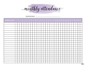 Attendance Sheets - 52 FREE Printables - PrintaBulk