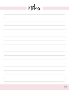 Note Pages & Templates - 30 FREE Printables - PrintaBulk