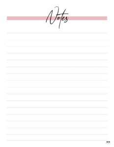 Note Pages & Templates - 30 FREE Printables | Printabulls