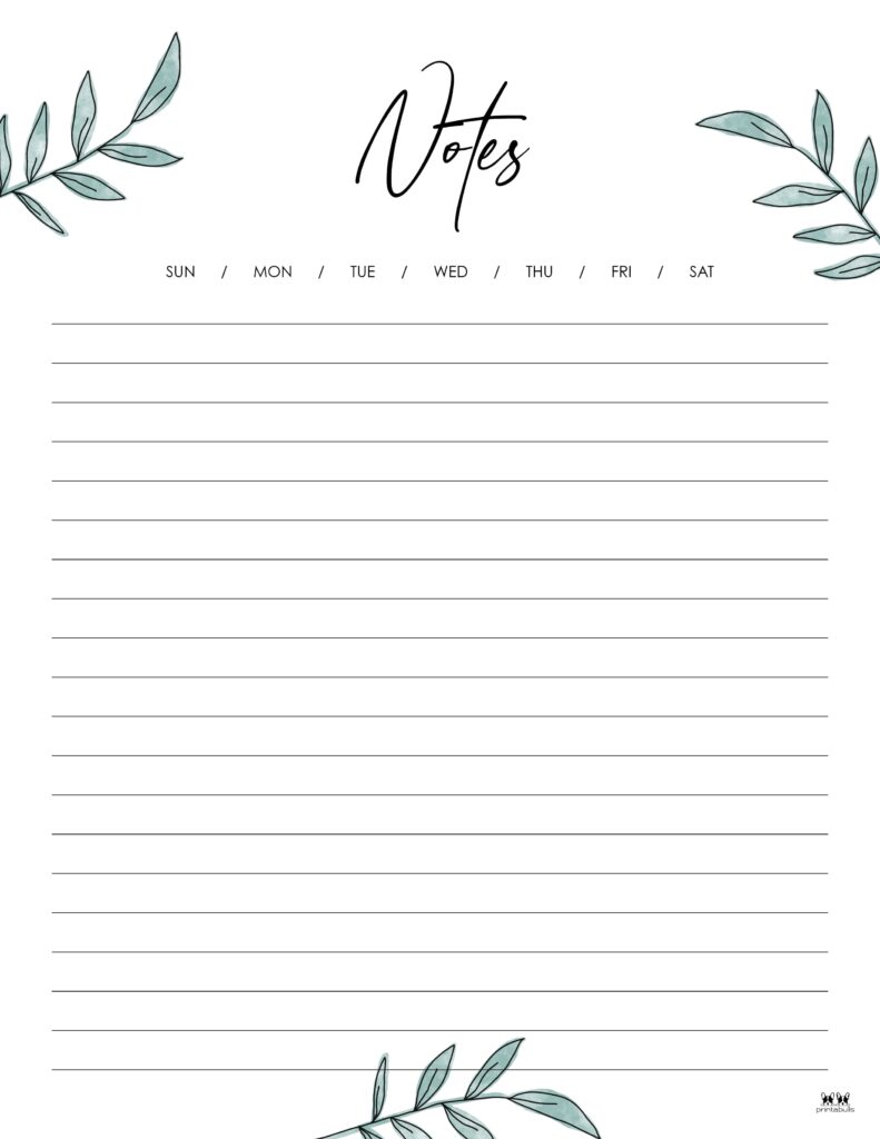 Note Taking Printables - Sweet Paper Trail