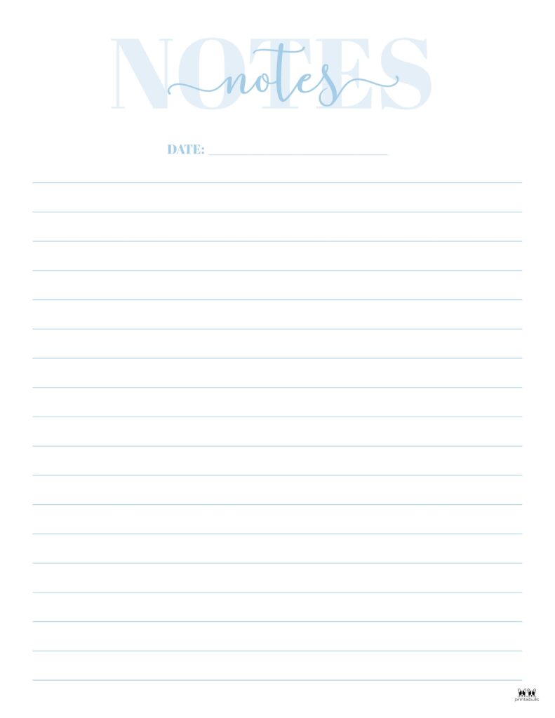 Note Pages & Templates - 30 FREE Printables - PrintaBulk